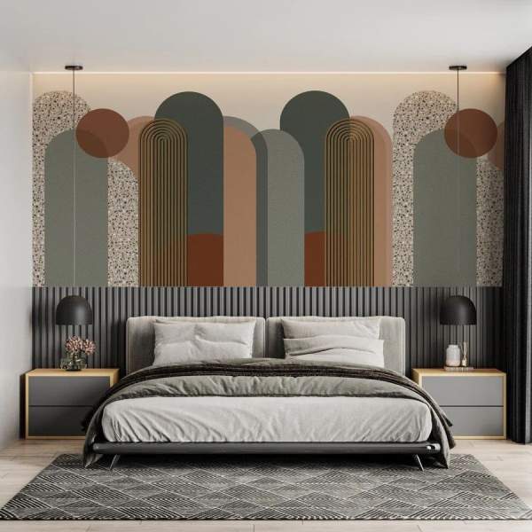 Papier peint graphique chambre adulte