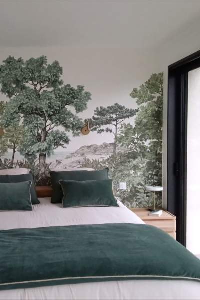 Chambre adulte zen papier peint nature