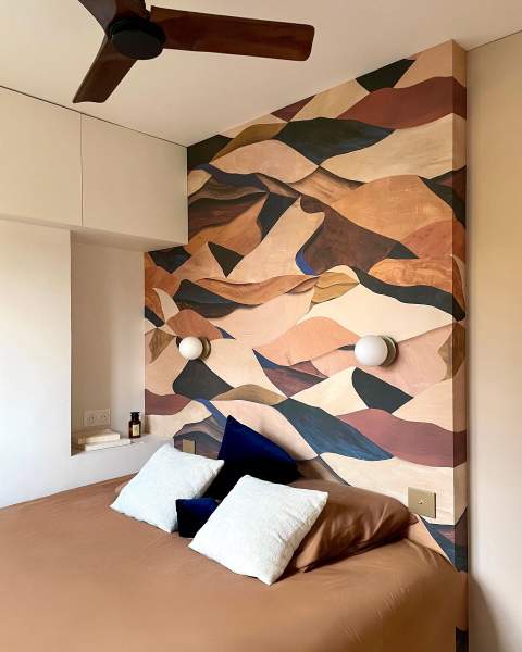 Papier peint graphique chambre adulte