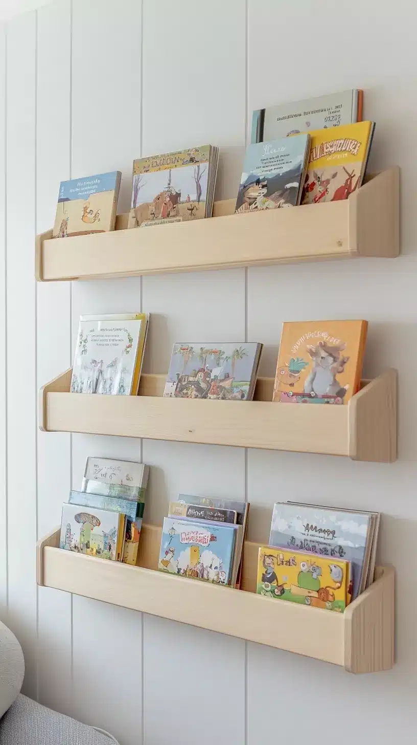 Étagère murale enfant bois
