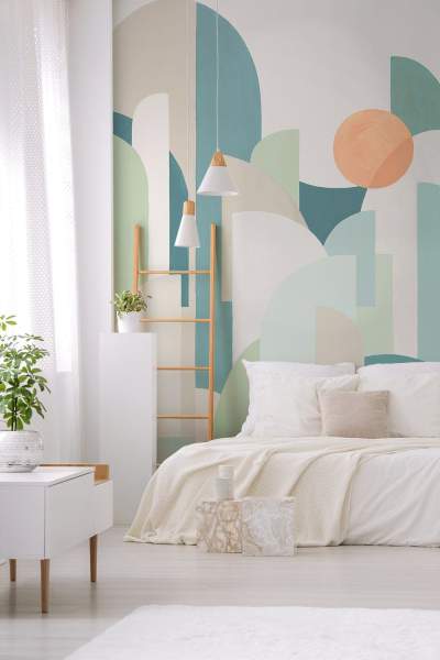 Papier peint graphique chambre adulte