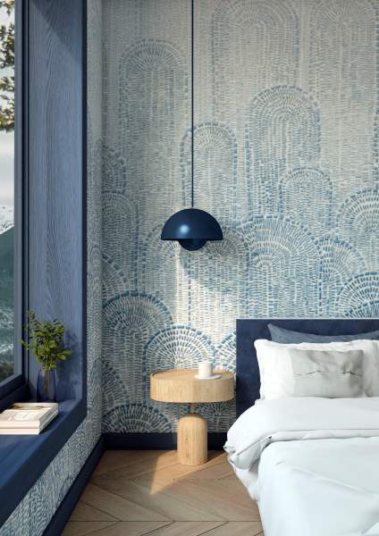 Papier peint graphique chambre adulte