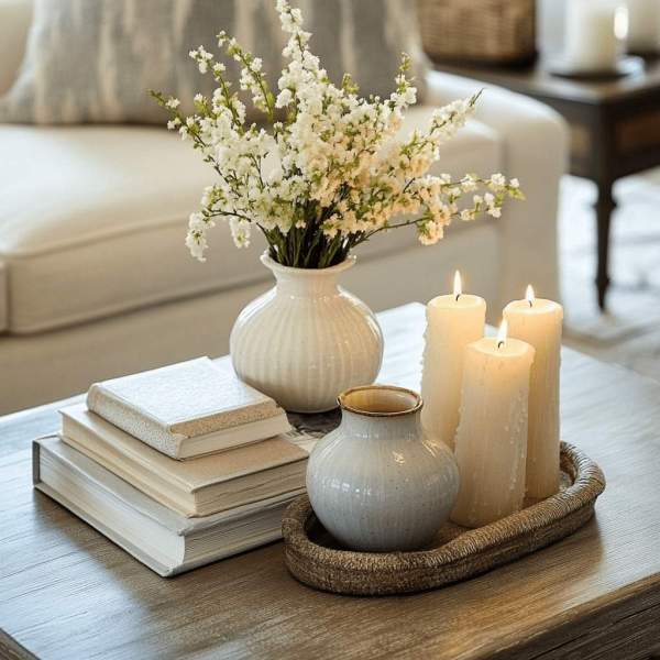 Plateau décoratif table basse stylisme