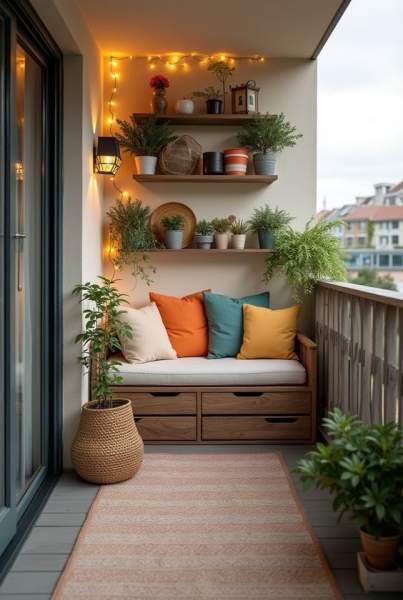 Aménagement balcon rangement