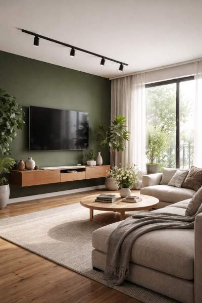Mur accent salon tendance