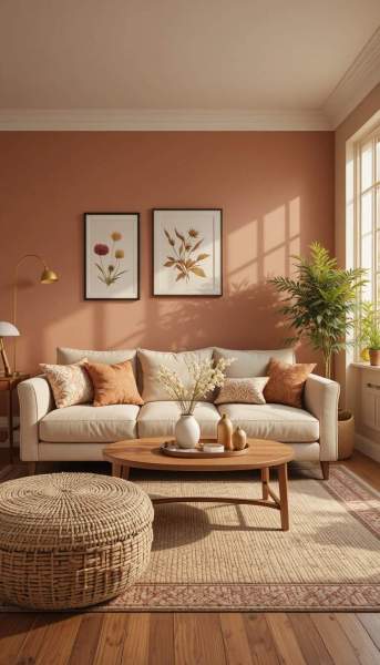 Palette couleurs bois salon