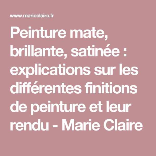 Peinture mate ou satinée