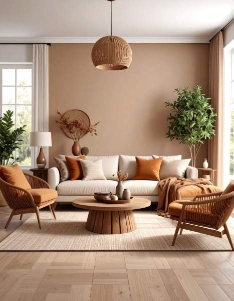 Palette couleurs bois salon