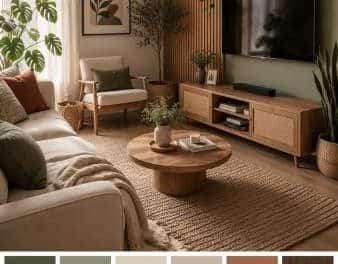 Quelle couleur associer avec du bois dans un salon ?