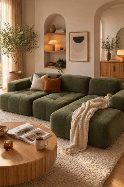 Couleurs harmonieuses bois salon