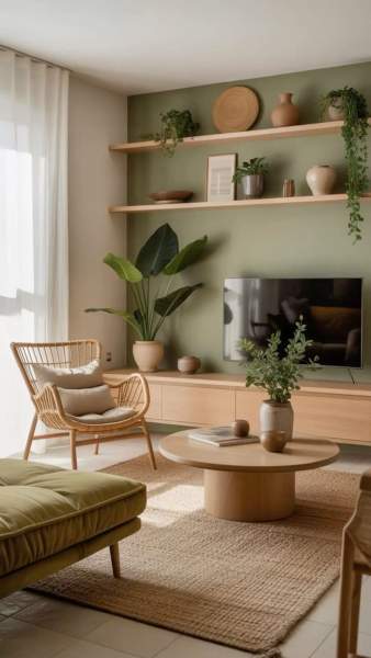 Palette couleurs bois salon