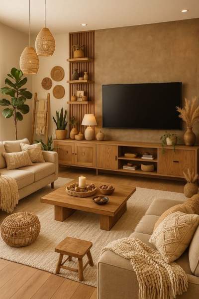 Idées déco bois salon