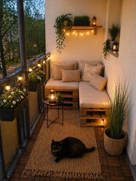 Décoration petit balcon cosy