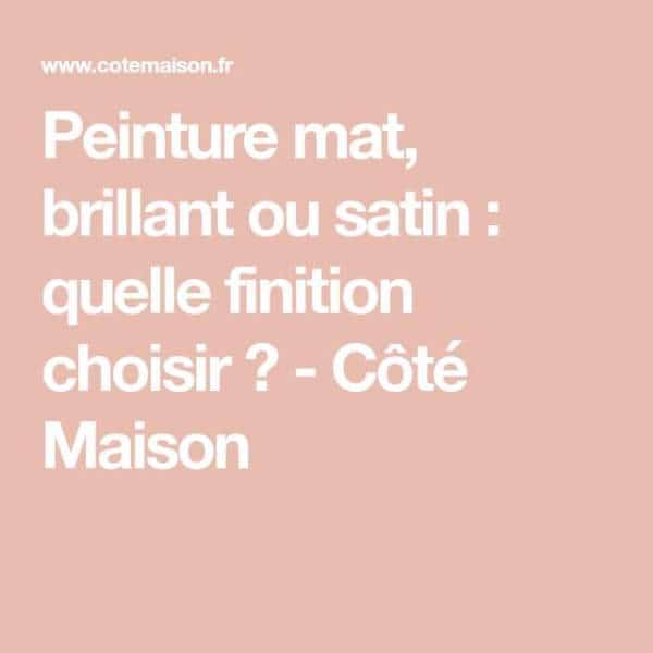 Choix de finition peinture